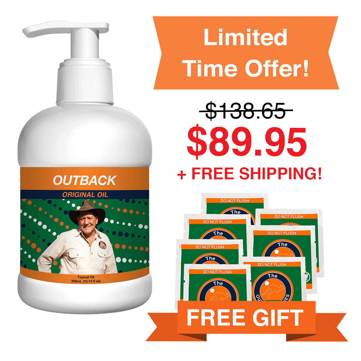 Outback Oil 300mL Pump Bottle Natural Relief The Outback Series